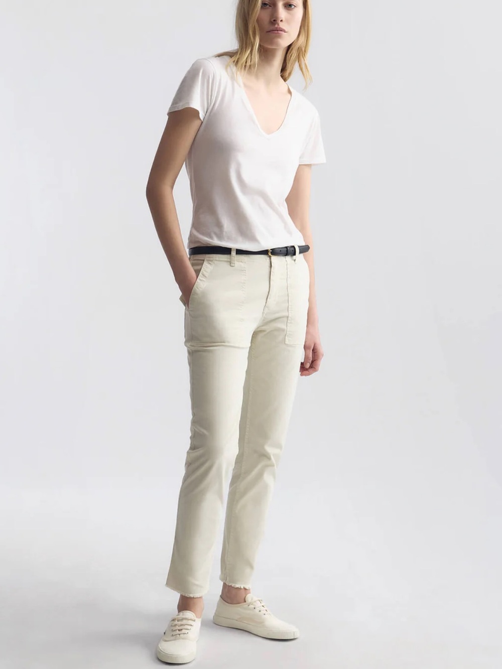 Nili Lotan Jenna Ecru Corduroy Pants